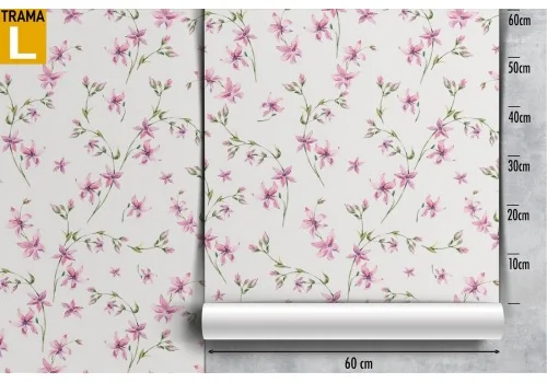Refined nature wallpaper with small pink flowers. 2