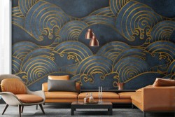 Carta da Parati onde stilizzate natura luxury.