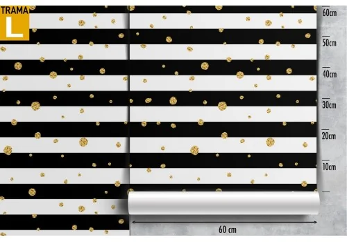 Carta da Parati righe nere decorazioni oro luxury moderna. 2