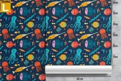 Carta da Parati natura marina pesci bambini.