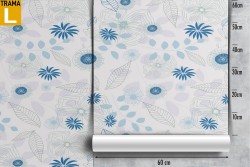 Carta da Parati foglie e fiori stilizzati natura moderna.