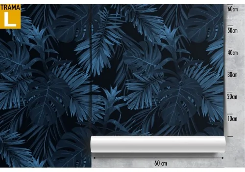 Modern nature blue tropical leaves wallpaper. 2