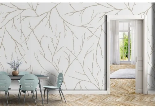 Modern nature wallpaper with stylized branches.