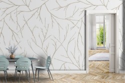 Carta da Parati natura rami stilizzati moderna.