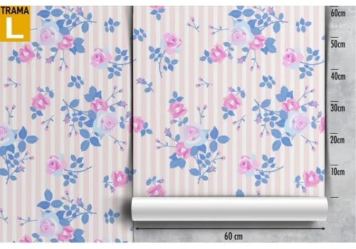 Carta da Parati fiori stilizzati rosa natura moderna. 2