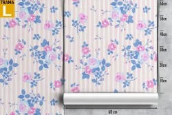 Modern nature wallpaper with stylized pink flowers.
