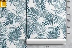 Minimalist stylized tropical leaves wallpaper.