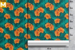 Carta da Parati Fiori Foglie Natura Tropicale