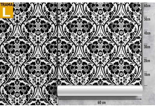 Damask wallpaper with vintage black flowers. 2