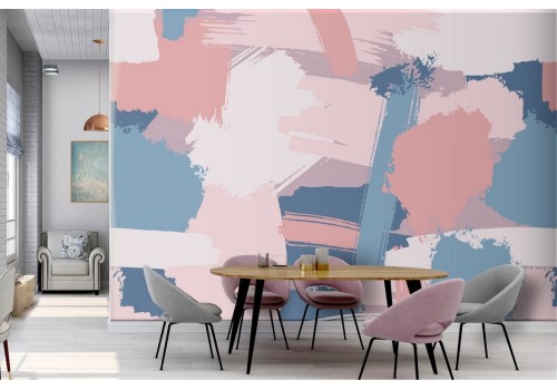 Modern abstract pink and blue wallpaper.