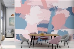 Modern abstract pink and blue wallpaper.