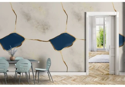 White and gold luxury marble surface wallpaper.