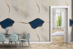 White and gold luxury marble surface wallpaper.