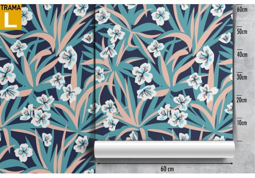 Wallpaper with leaves and white flowers nature. 2