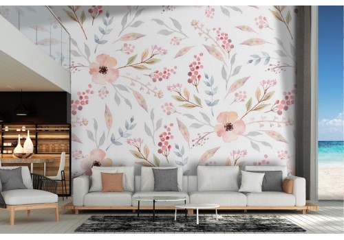 Vintage flower and nature leaves wallpaper.