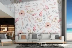 Vintage flower and nature leaves wallpaper.