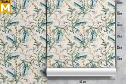 Carta da Parati Foglie Natura Stilizzata Vintage