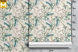 Stylized Nature Leaves Vintage Wallpaper
