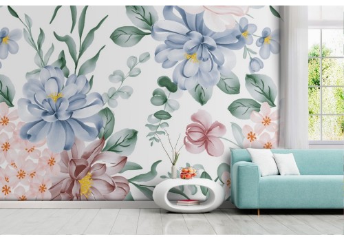 Refined flowers vintage nature wallpaper.