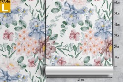 Carta da Parati fiori raffinati natura vintage.