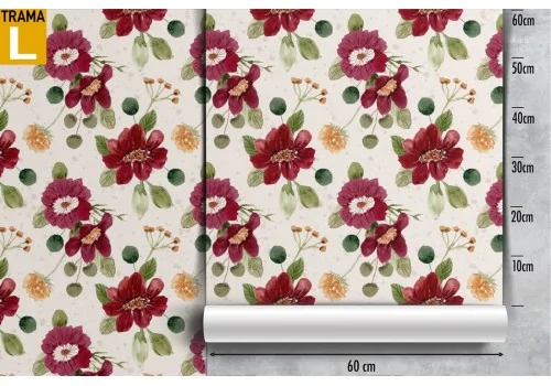 Red flowers wallpaper nature pattern. 2