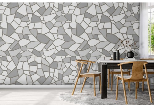 Wallpaper with irregular tile pattern.