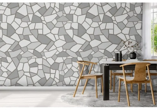 Wallpaper with irregular tile pattern.