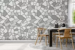 Wallpaper with irregular tile pattern.