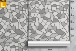 Wallpaper with irregular tile pattern.