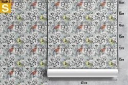 Carta da Parati Design e Stili Flora e Fauna animali Natura Fiori Stilizzata