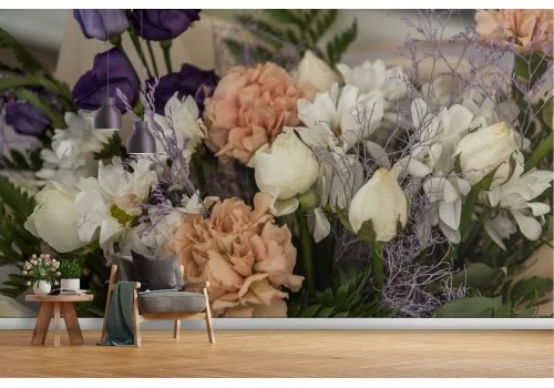 Wallpaper flowers composition white roses 2