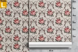 Carta da Parati rose rosse natura vintage.