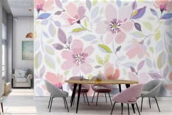 Carta da Parati natura fiori rosa moderna.