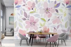 Modern pink flowers nature wallpaper.