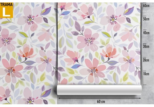 Carta da Parati natura fiori rosa moderna. 2