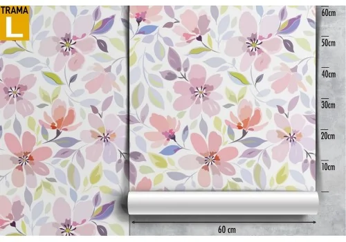 Carta da Parati natura fiori rosa moderna. 2