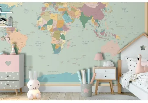 Geopolitical globe world map wallpaper 2