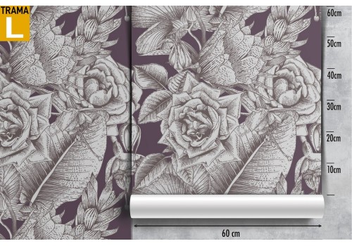 Carta da Parati rose grigio marmo vintage. 2