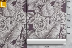 Carta da Parati rose grigio marmo vintage.