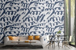 Wallpaper abstract decoration painted stripes and waves.