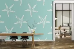Wallpaper stylized starfish nature.