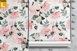 Carta da Parati natura fiori rosa.