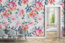 Nature flowers roses pattern wallpaper.