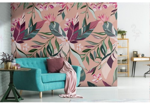 Modern nature leaves wallpaper pattern.