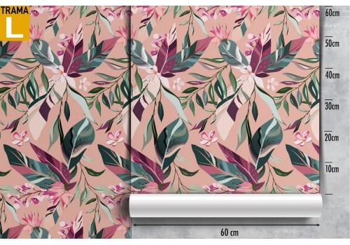 Carta da Parati foglie natura moderna pattern. 2