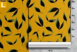 Vintage yellow nature leaves wallpaper.