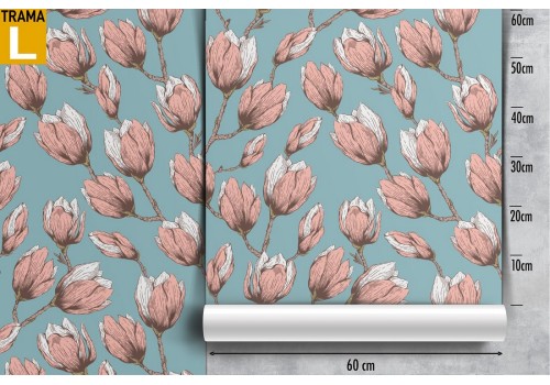 Wallpaper pink tulips nature modern design. 2