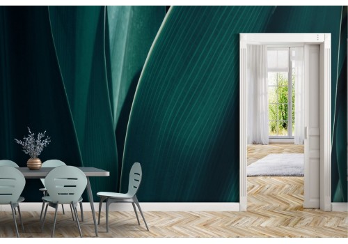 Carta da Parati foglie verdi dettaglio natura 2