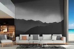 Carta da Parati paesaggio montagne bianco e nero