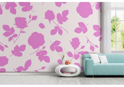 Modern nature stylized roses wallpaper.